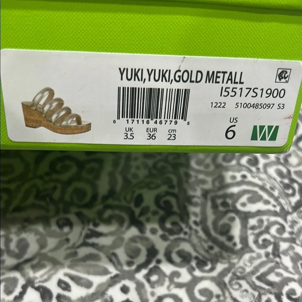 Sam Edelman Yuki EM Platform Sandals – Gold Metallic – Size 6 M – BNIB‎